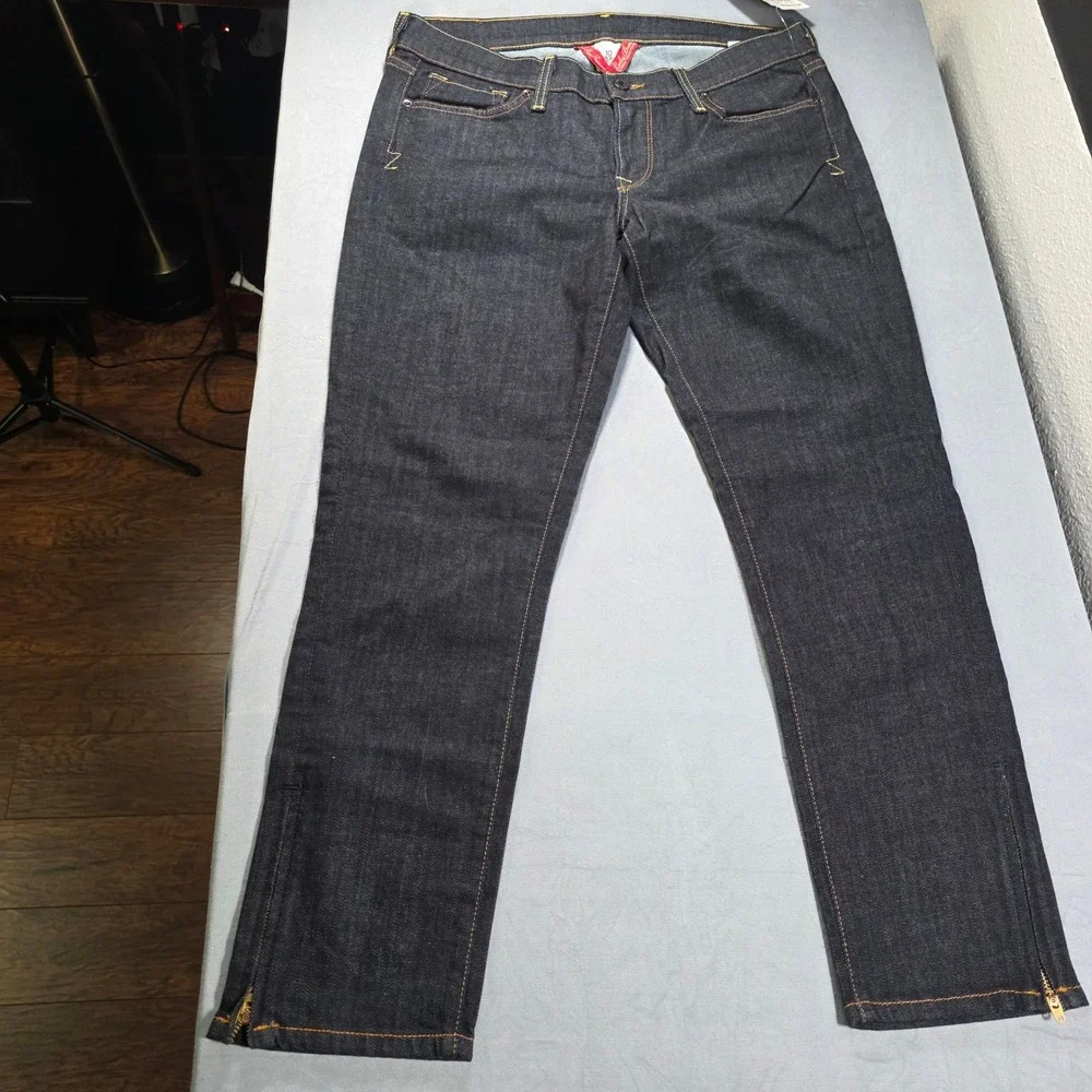 Lucky Brand Zoe Skinny Ankle Crop Jeans Womens 10/30 Dark Wash